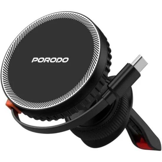 Porodo Hs14 Magsafe Charger Retractable Type-C - Black